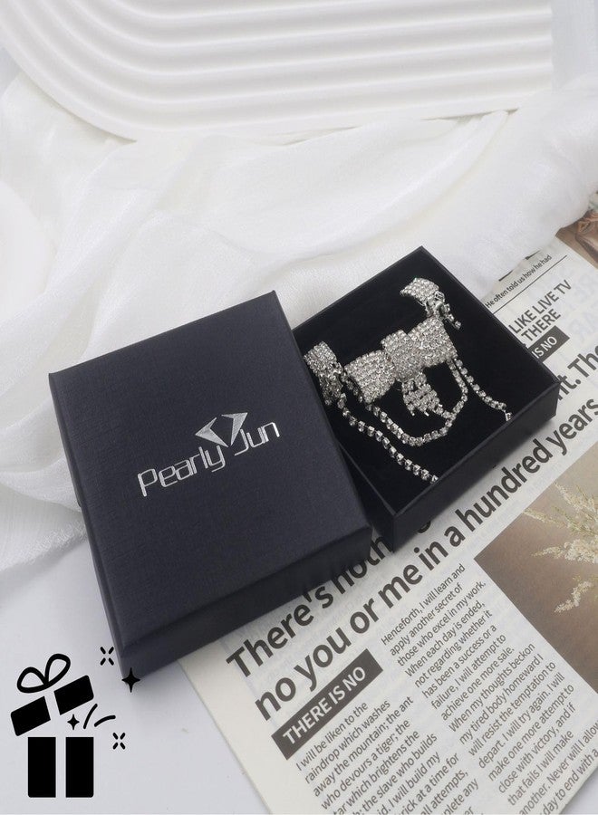 PEARLY JUN Collar Chain Pins and Button Covers for Men Women Blouses, Gold Silver Black Cross Round Bow Tie Vintage Rhinestone Brooch Link for Lapel Suit Sweater Shawl Shirt Gifts Jewelry Accessories - Image 5